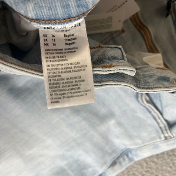 American Eagle Jeans 16R x 33 Blue Super High Rise Jeggings Next Level Stretch - Picture 9 of 16